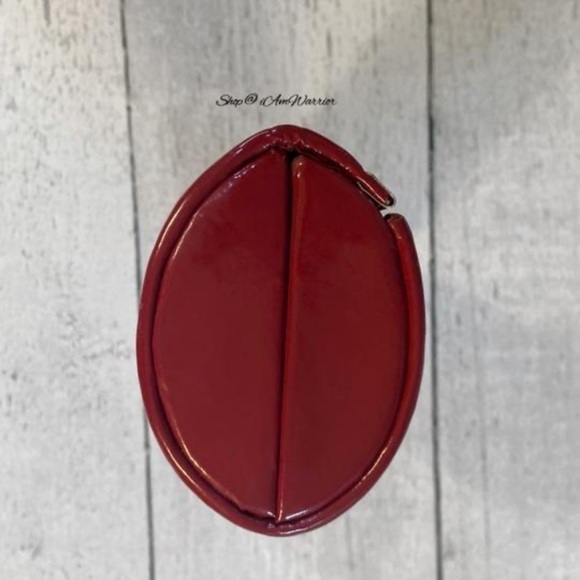 Cole Haan rare ruby satin basketweave oval clutch *shop@iamwarrior